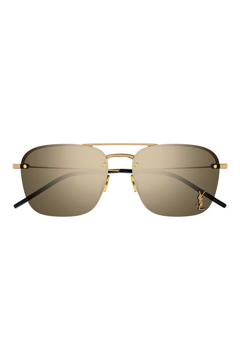 59mm Tinted Aviator Sunglasses, Main, color, BRONZE