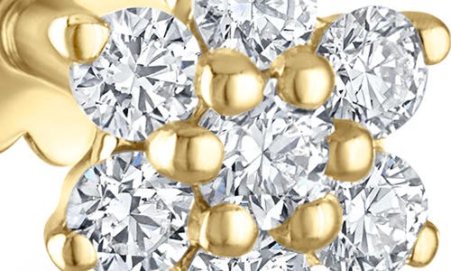 Maria Tash Diamond Flower Threaded Stud Earring In Yellow Gold