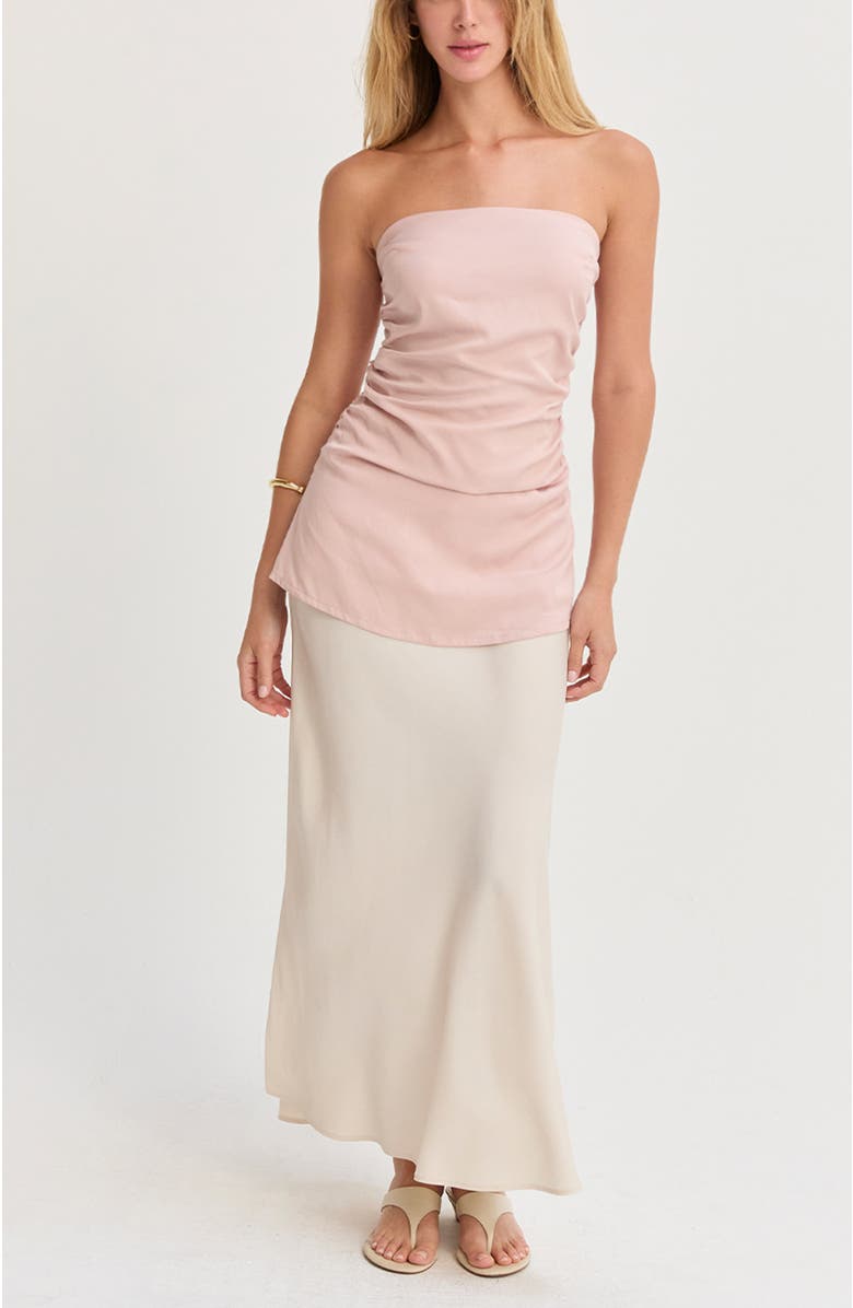 CRESCENT Bias Lyocell Maxi Skirt, Alternate, color, Cream