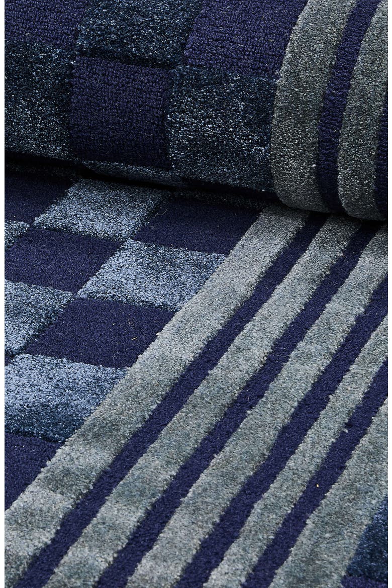Indigo Blue Tonal Check Rug, Alternate, color, INDIGO
