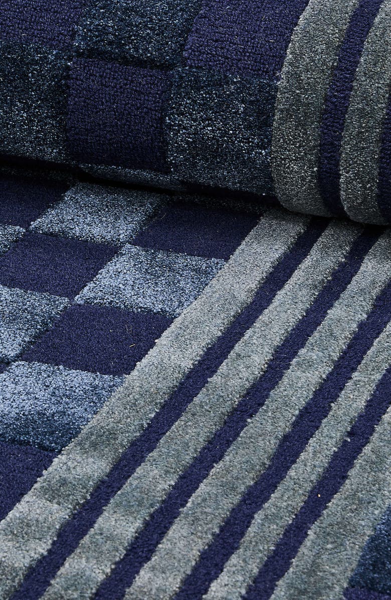 MACKENZIE CHILDS Indigo Blue Tonal Check Rug, Alternate, color, Indigo