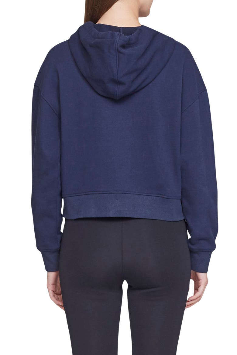 Don't Sweat It Crop Hoodie, Alternate, color, NAVY