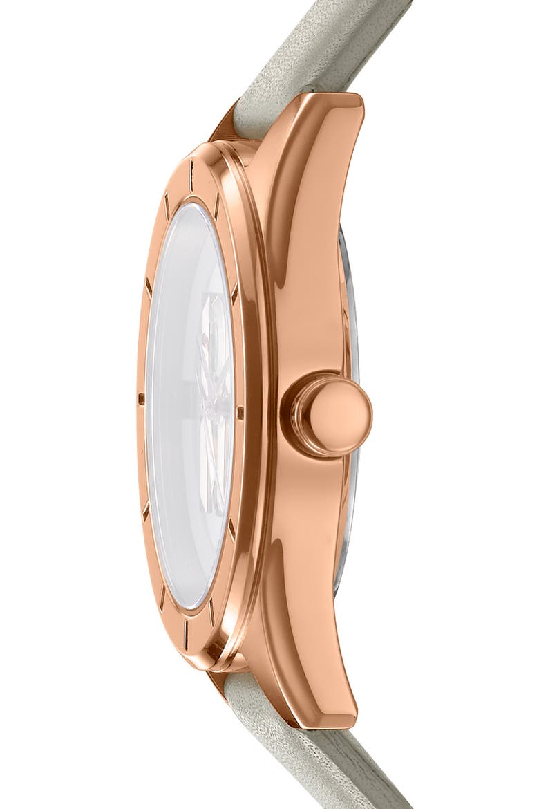 316L Leather Strap Watch, Alternate, color, GREY