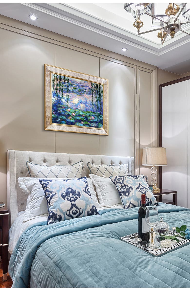 OVERSTOCK ART Water Lilies with Gold Pearl Frame, 26" x 30", Alternate, color, 