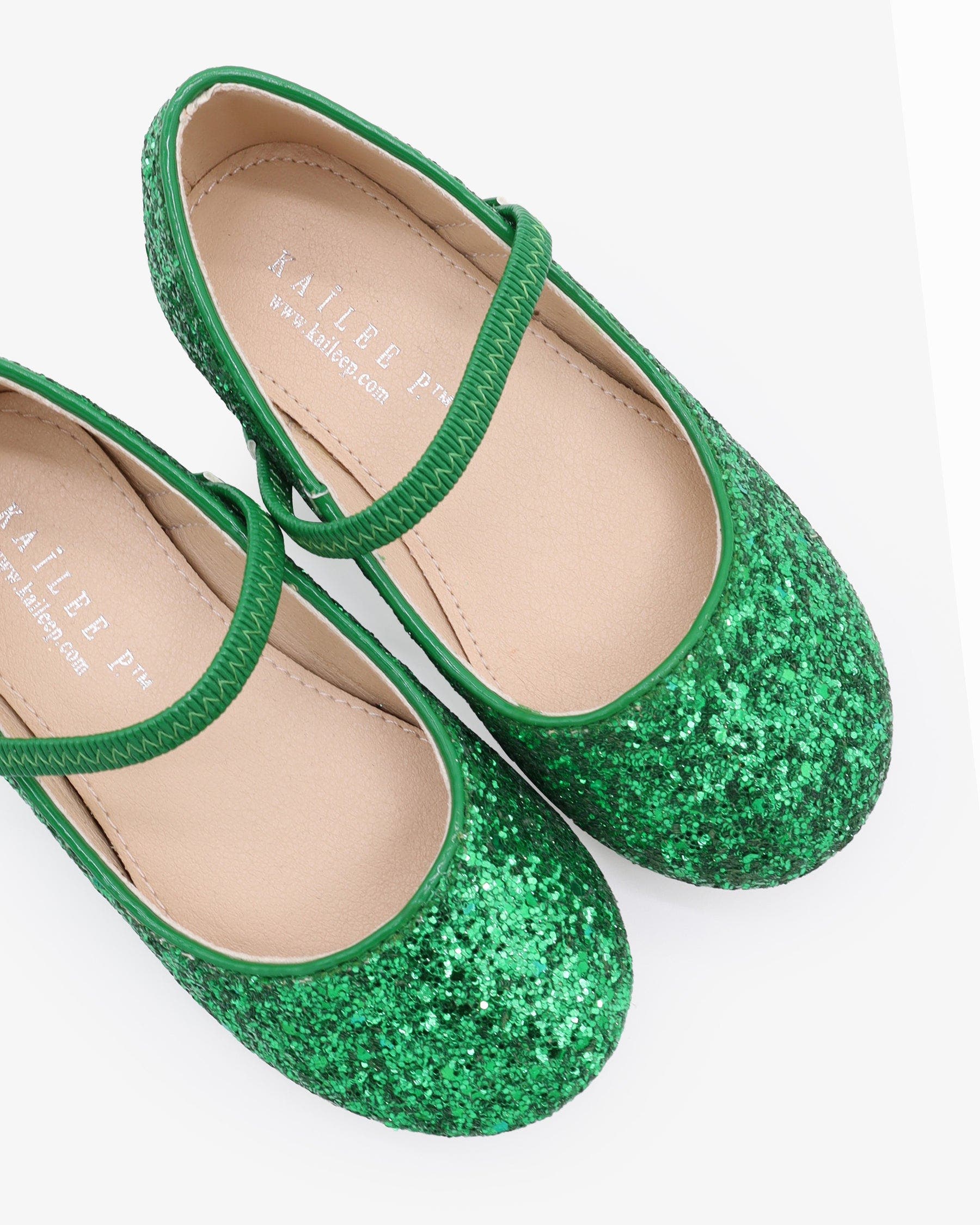 Kailee P Ridley-RG Rock Glitter Mary Jane Ballet Flats, Alternate, color, Green