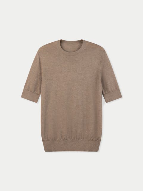 Silk Cashmere Crew Neck T-Shirt