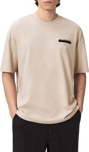 AllSaints Redact Mock Neck Graphic T-Shirt