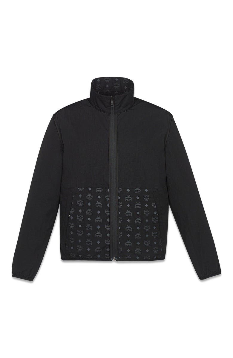 MCM Reversible Monogram Print Windbreaker in ECONYL<sup>®</sup>, Alternate, color, Black