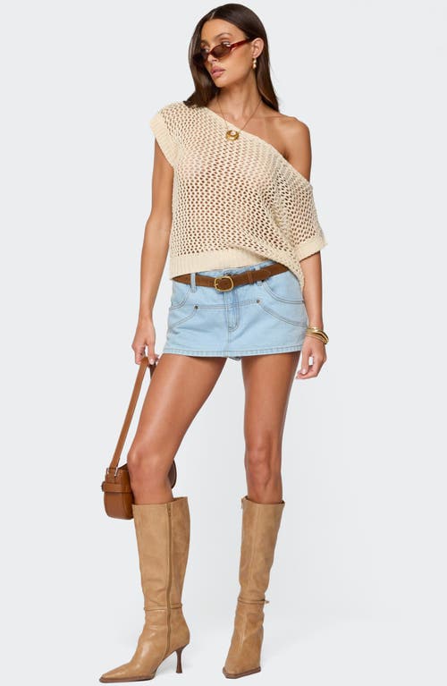 EDIKTED EDIKTED OPEN STITCH ONE-SHOULDER SWEATER