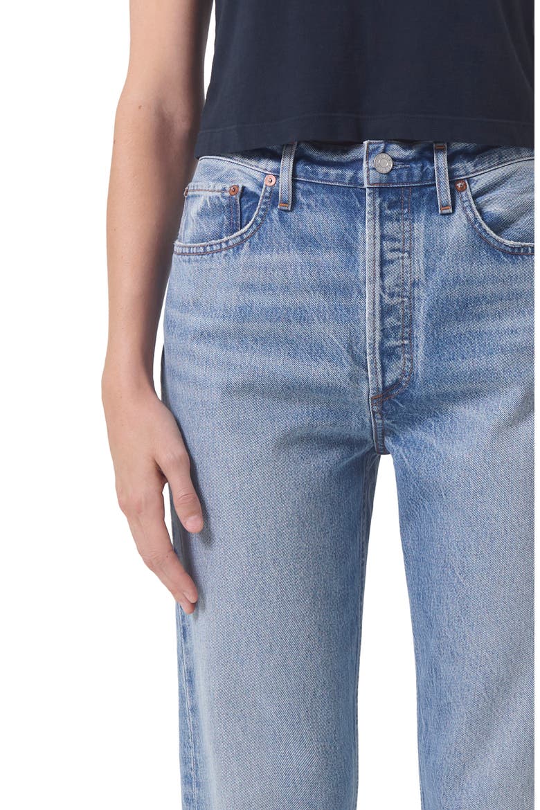 '90s Pinch Waist High Waist Straight Leg Jeans, Alternate, color, INFINITE