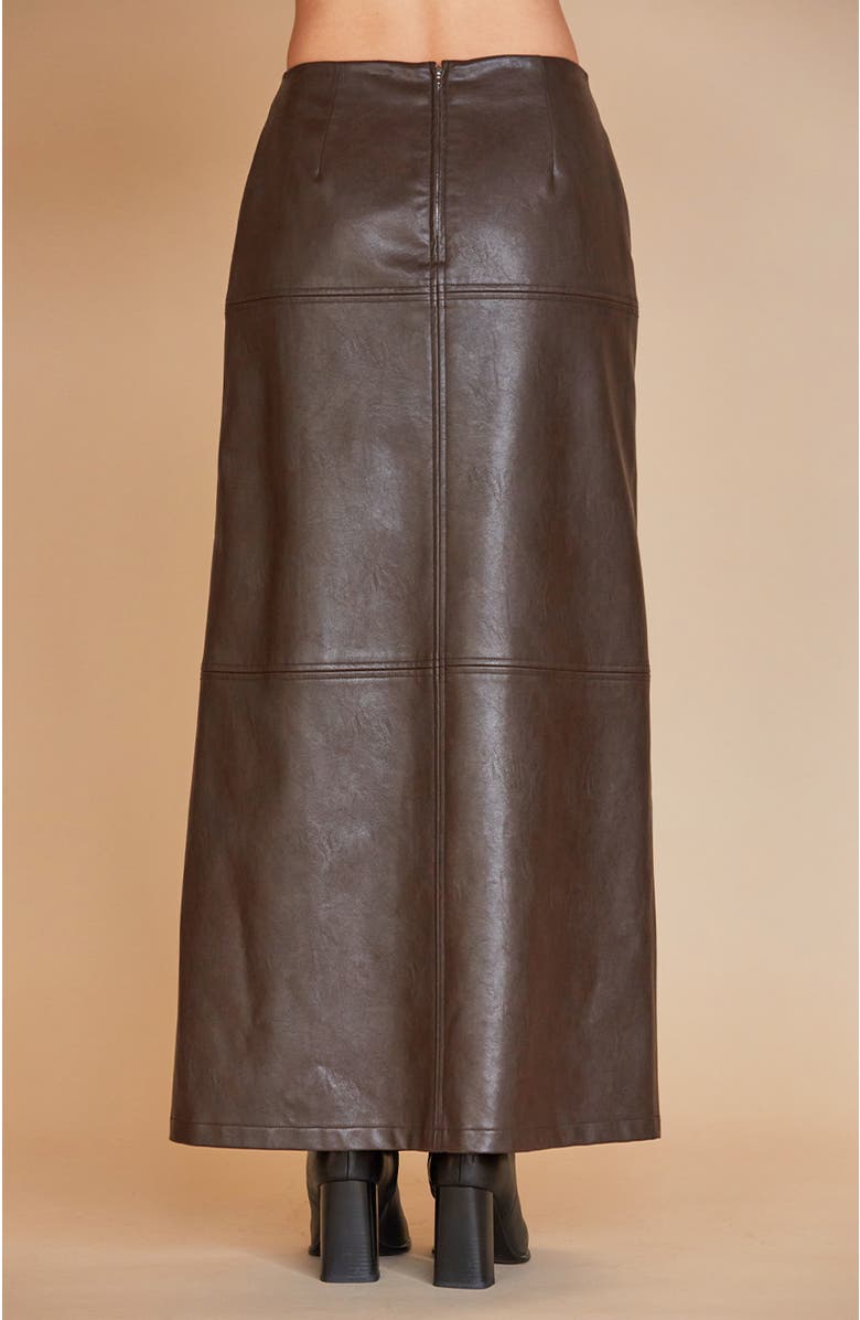 CRESCENT Faux Leather Wrap Maxi Skirt, Alternate, color,