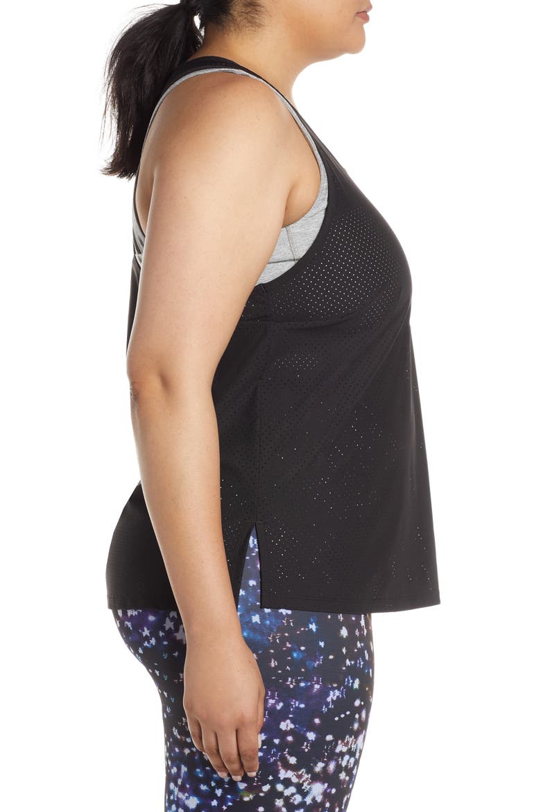 Perforated Active Tank Top, Alternate, color, BLACK