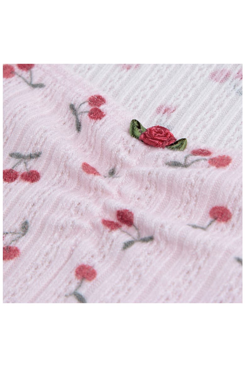 Kids' Pointelle Top, Alternate, color, CHERRY CLUSTER