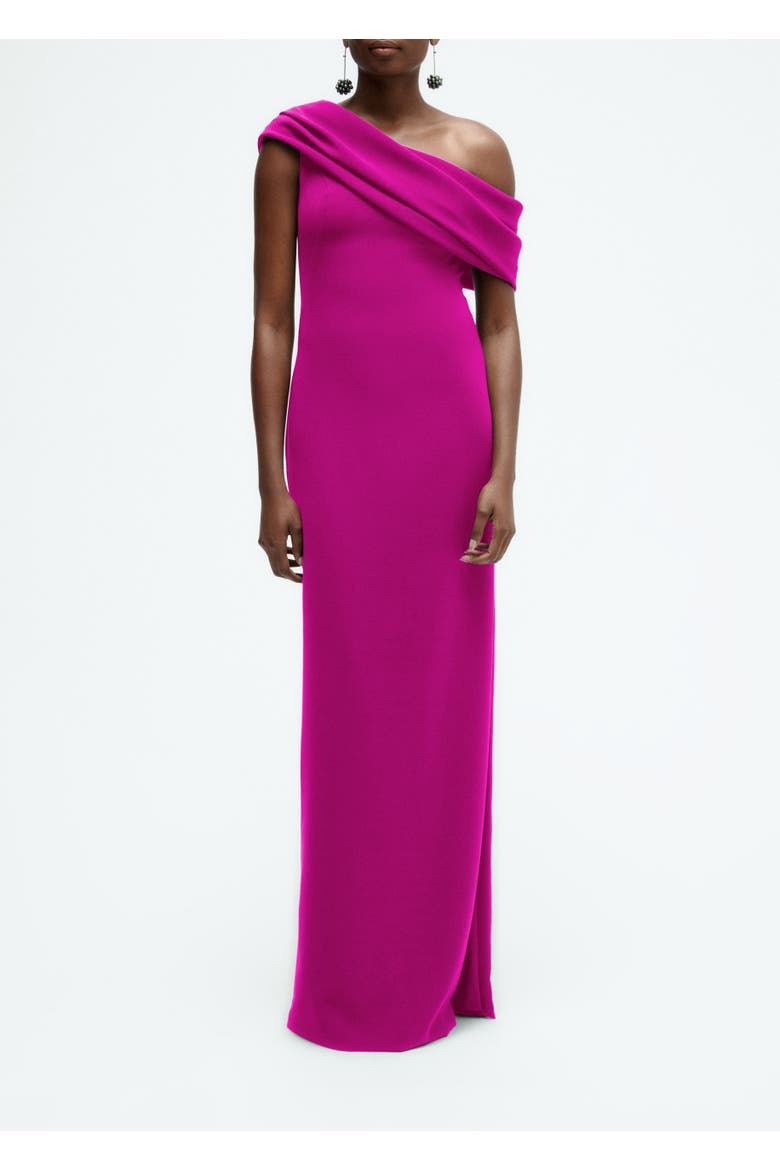Draped off-the-shoulder Gown, Main, color, Magenta