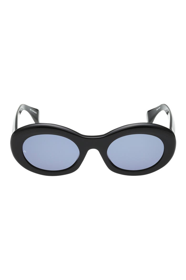 51mm Oval Sunglasses, Main, color, SHINY BLACK / DARK NAVY LENSES