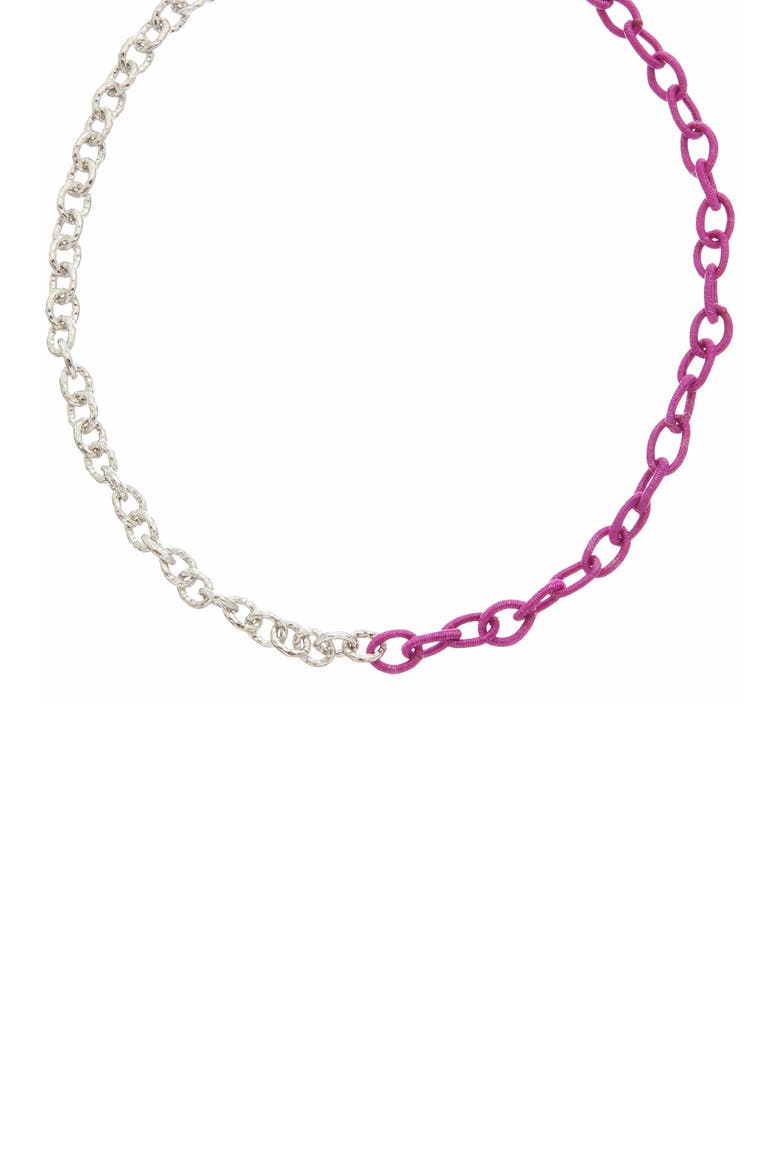 Two-Tone Chain Necklace, Main, color, SILVER