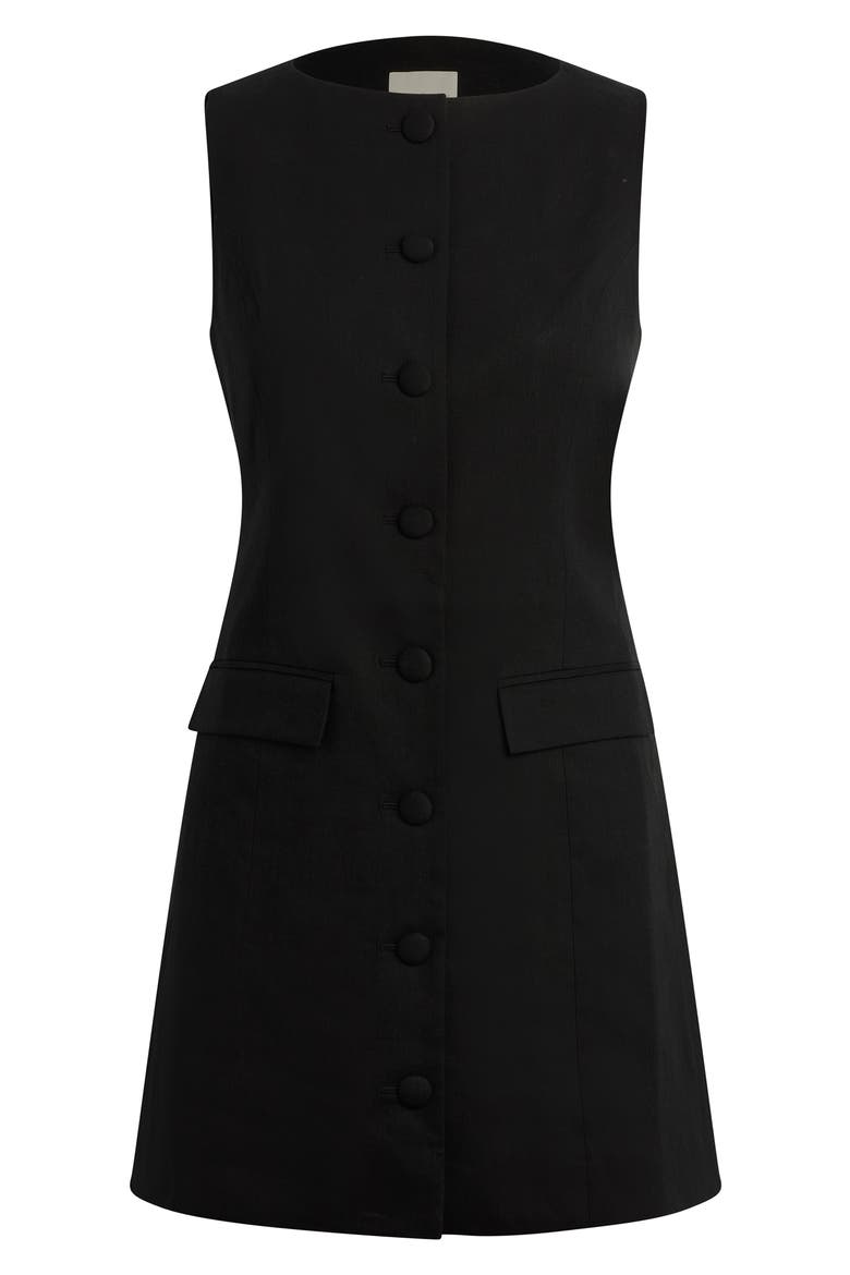 The Cece Sleeveless Linen Blend Minidress, Alternate, color, BLACK