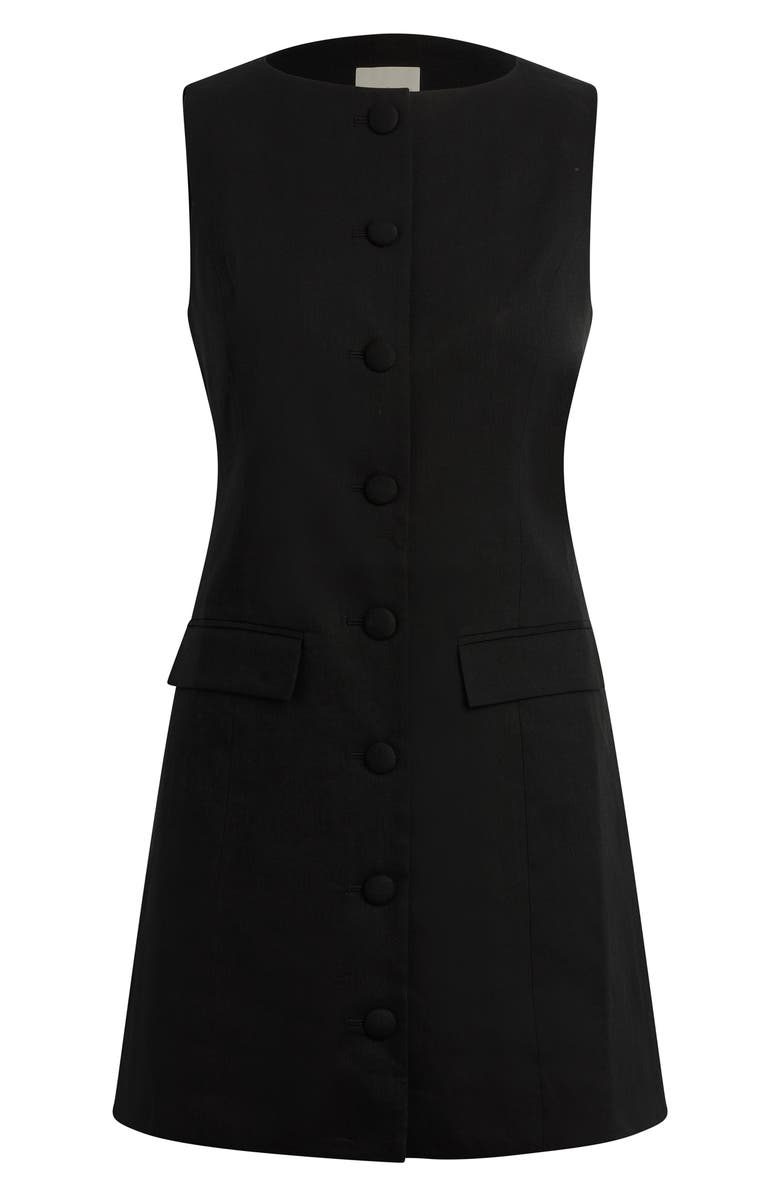 Favorite Daughter The Cece Sleeveless Linen Blend Minidress, Alternate, color, Black