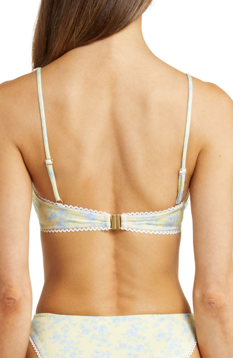YELLOW THE LABEL Floral Underwire Bikini Top, Alternate, color,