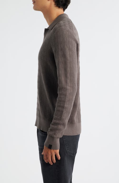 Rag & Bone Harvey Johnny Collar Relaxed Polo In Brown