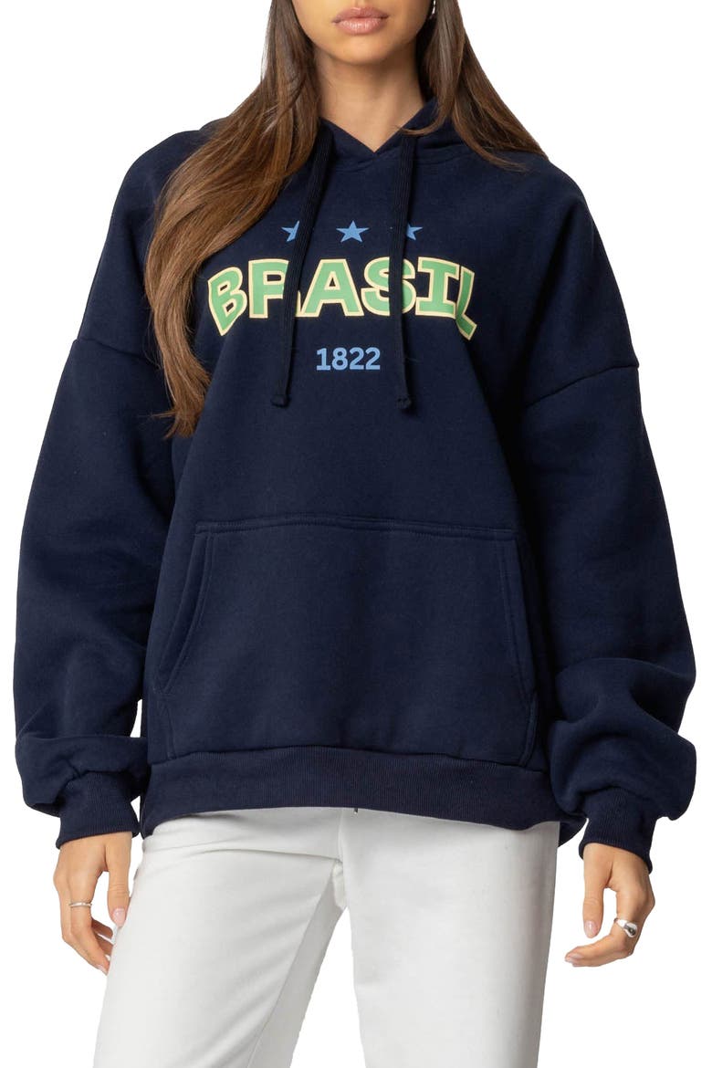 Brasil Oversize Hoodie, Main, color, NAVY
