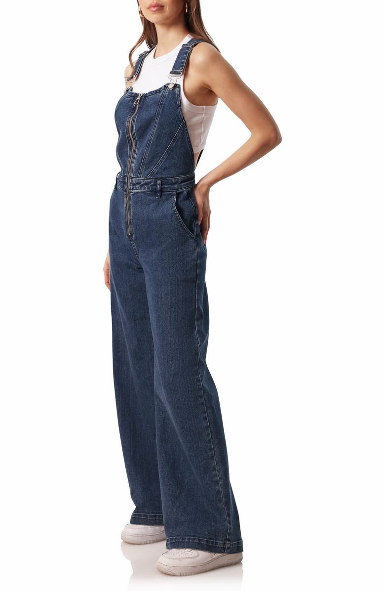 Avec Les Filles Corset Denim Overalls, Alternate, color,