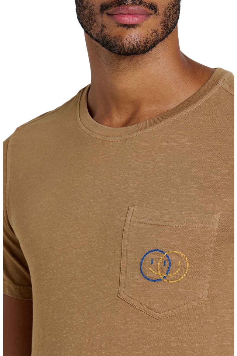Men's Primo Short Sleeve Crew Embroidered, Alternate, color, Honey Brown Smile Embroidery