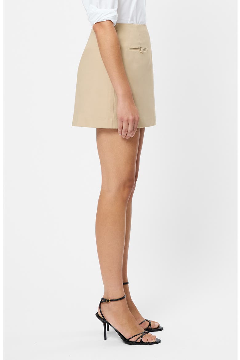 Cotton Twill Trench Miniskirt, Alternate, color, KHAKI