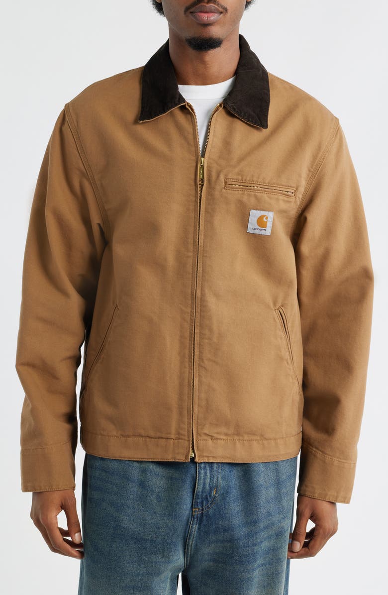 Carhartt Work In Progress Detroit Cotton Canvas Chore Jacket, Alternate, color, Hamilton Brown Tobacco Rinsed