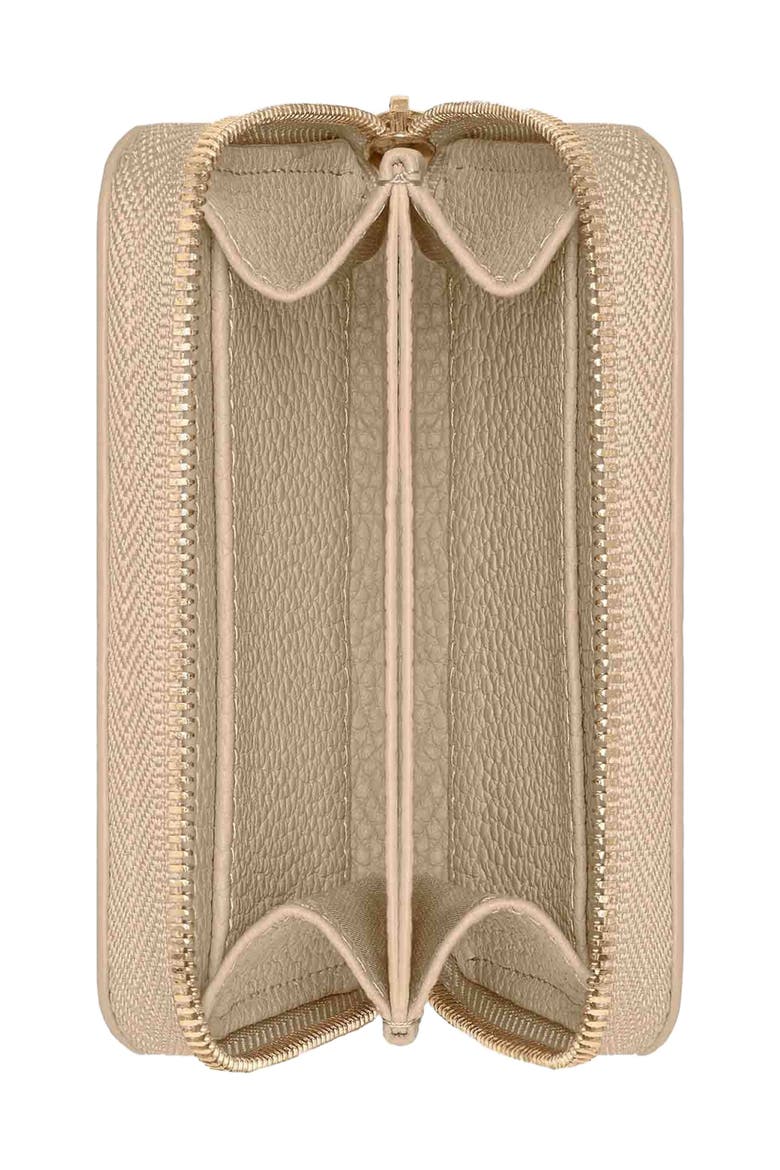 Small Leather Zipped Wallet, Alternate, color, Saharan Nude