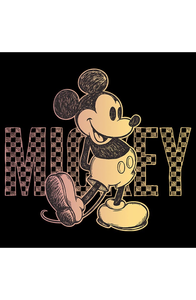 Mickey & Friends Boy's Mickey & Friends Retro Check Sketch Graphic T-Shirt, Alternate, color, Black