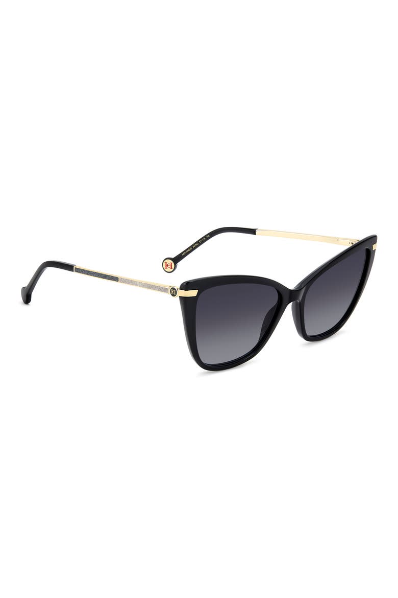 55mm Gradient Rectangular Sunglasses, Alternate, color, BLACK/ DARK GREY SF