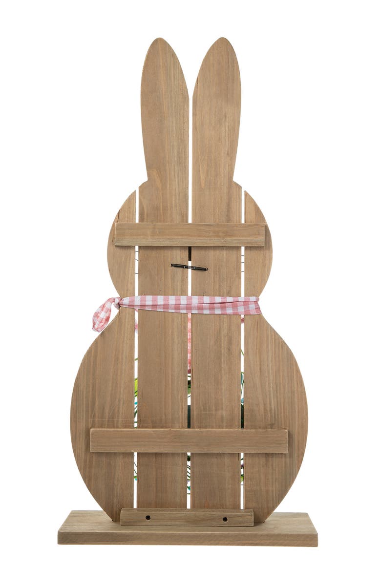 Glitzhome 30"H Easter Wooden Bunny Porch Decor, Alternate, color, White