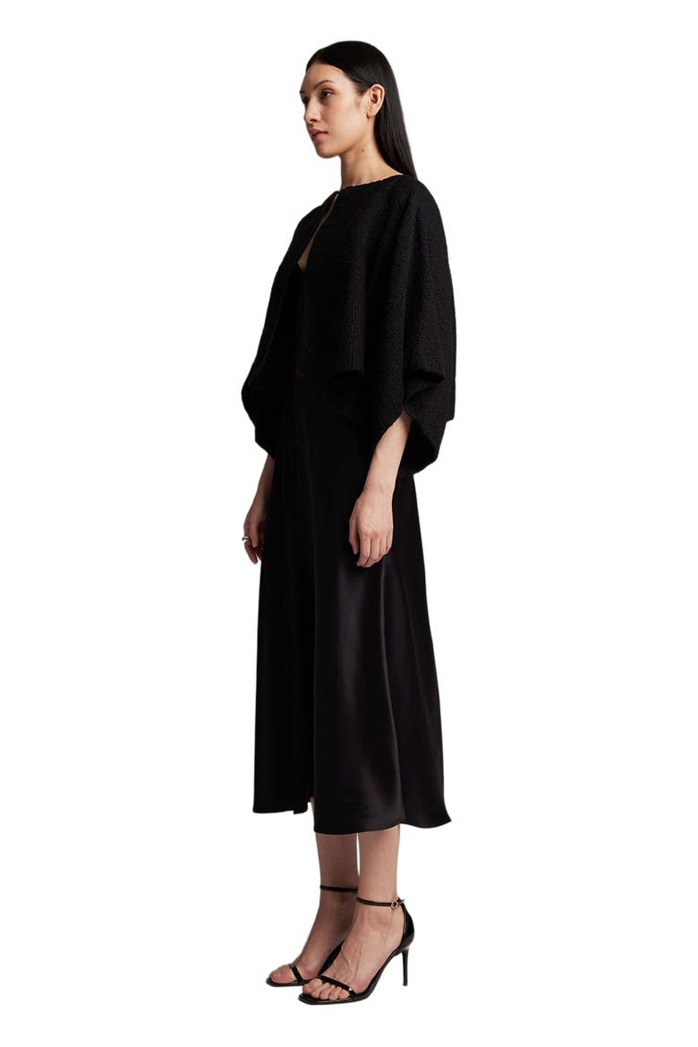 Textured Cotton Bolero, Alternate, color, Black