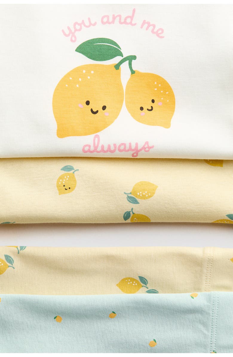 H&M 2-pack Snug Fit Printed Jersey Pyjamas, Alternate, color, Yellow/Lemons