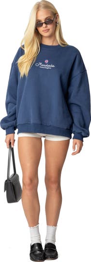 Manchester Embroidered Oversize Graphic Sweatshirt