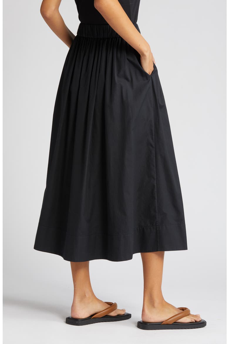 Cotton Poplin Skirt, Alternate, color, BLACK