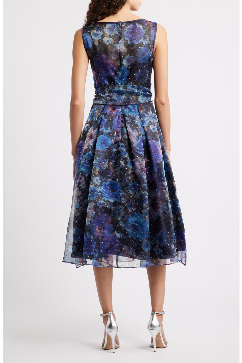 Print Sleeveless Cocktail Dress, Alternate, color, BLACK BLUE