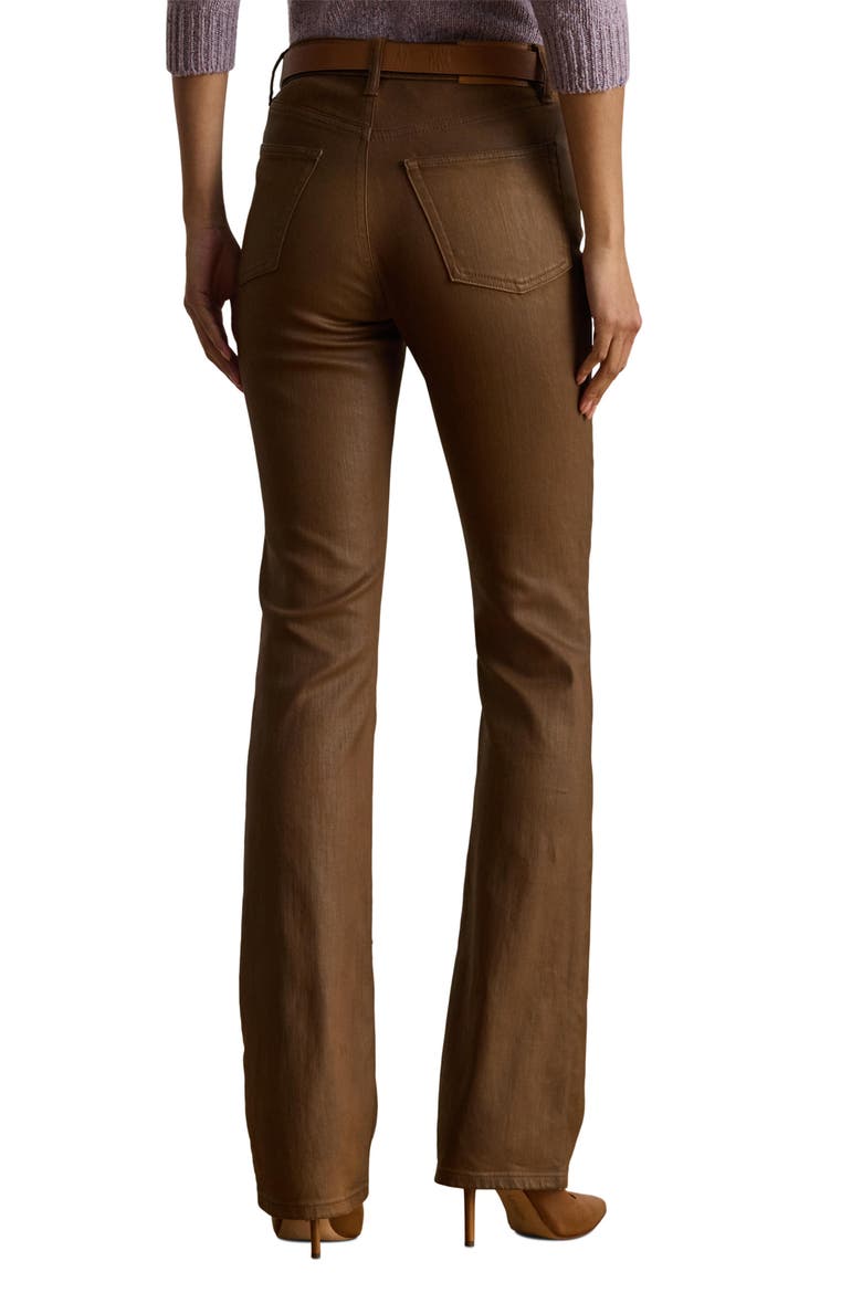 Coated High Waist Bootcut Jeans, Alternate, color, DARK TERRACOTTA