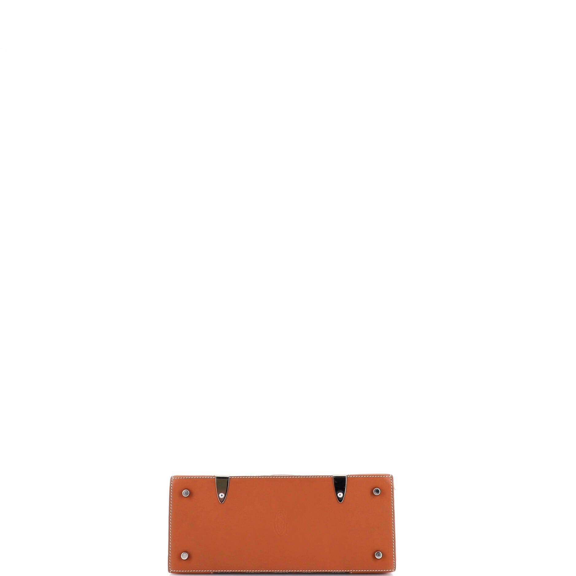 Pre-Owned Goyard Saigon Top Handle Bag Coated Canvas with Leather PM, Alternate, color, Brown