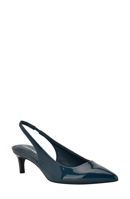 Calvin Klein Dainty Kitten Heel Pointed Toe Slingback Pump