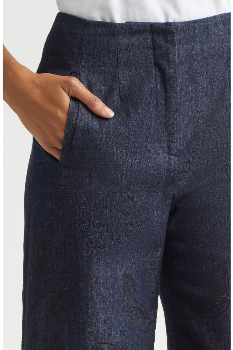 Osborne Wide-Leg Eyelet Pants, Alternate, color, INDIGO RINSE