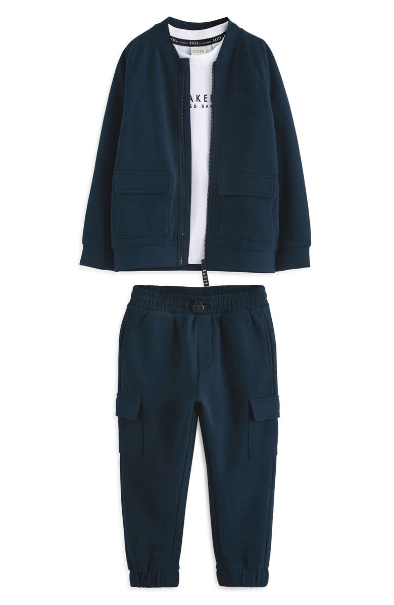 Baker by Ted Baker Kids' Bomber Jacket, Graphic T-Shirt & Cargo Joggers Set, Main, color,
