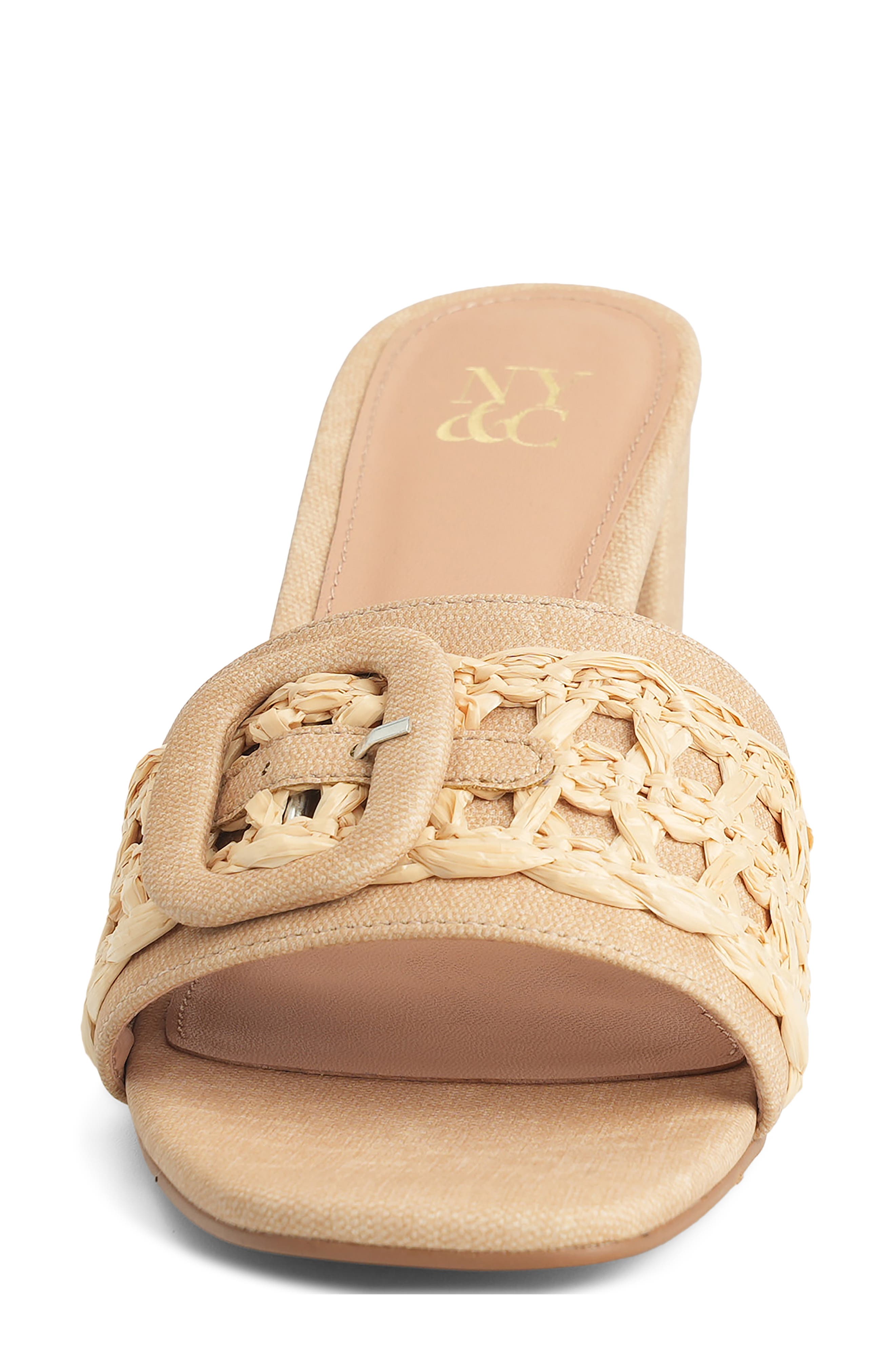 NEW YORK AND COMPANY Lana Slide Sandal, Alternate, color, Natural