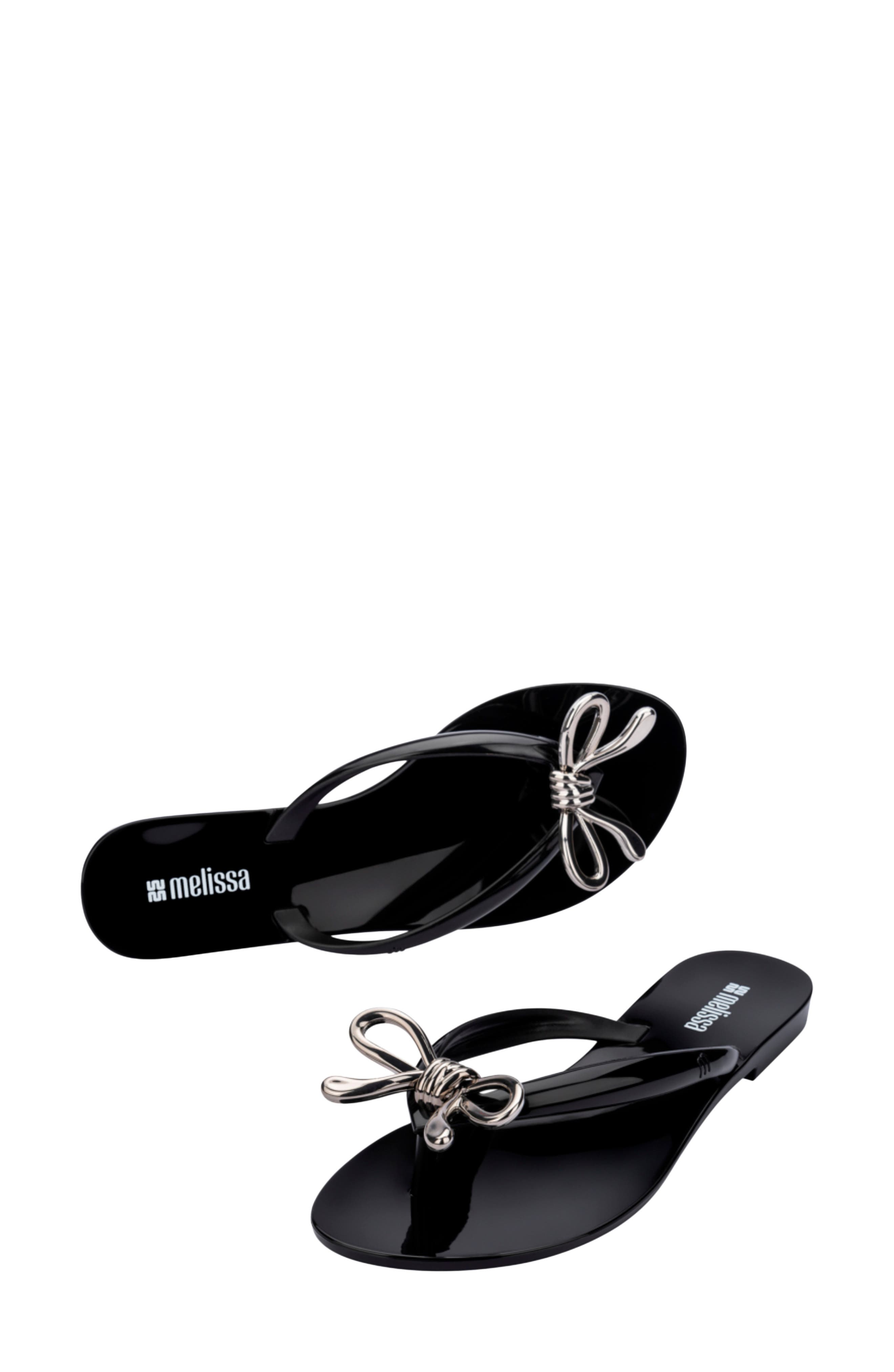 Melissa Harmonic Iris Flip Flop, Alternate, color, Black/Silver
