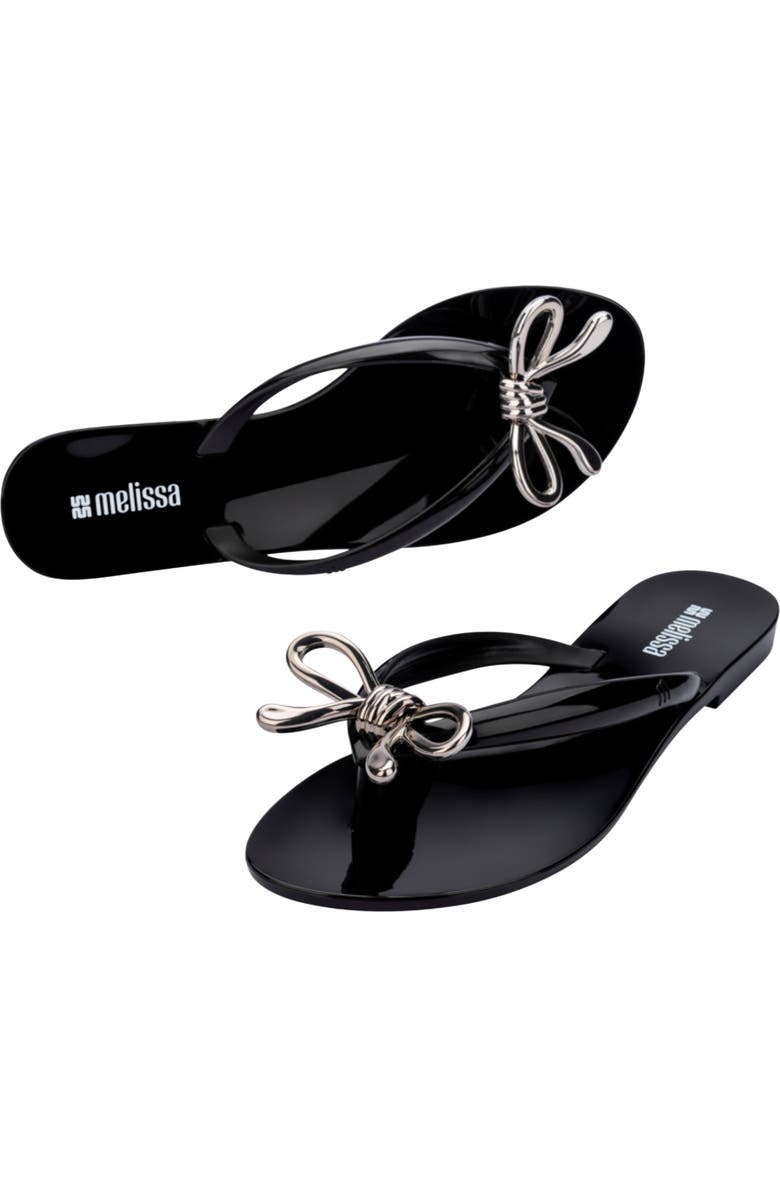 Melissa Harmonic Iris Flip Flop, Alternate, color, Black/Silver