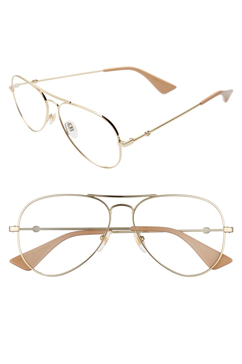 58mm Pilot Optical Glasses, Main, color, GOLD