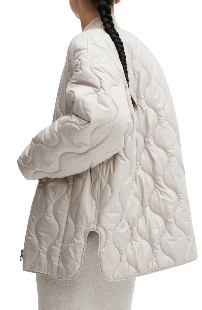 MANGO Water Repellent Quilted Coat, Alternate, color,