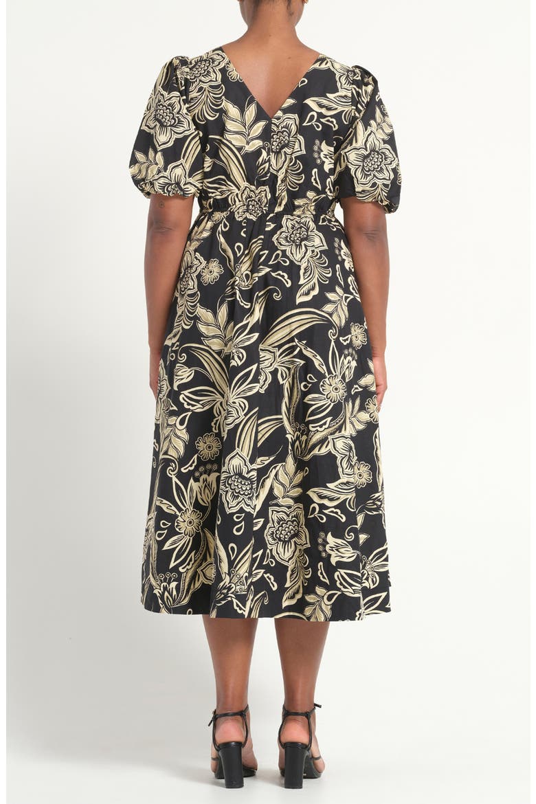 Kelsie Floral Cotton Midi Dress, Alternate, color, MONOFLORA