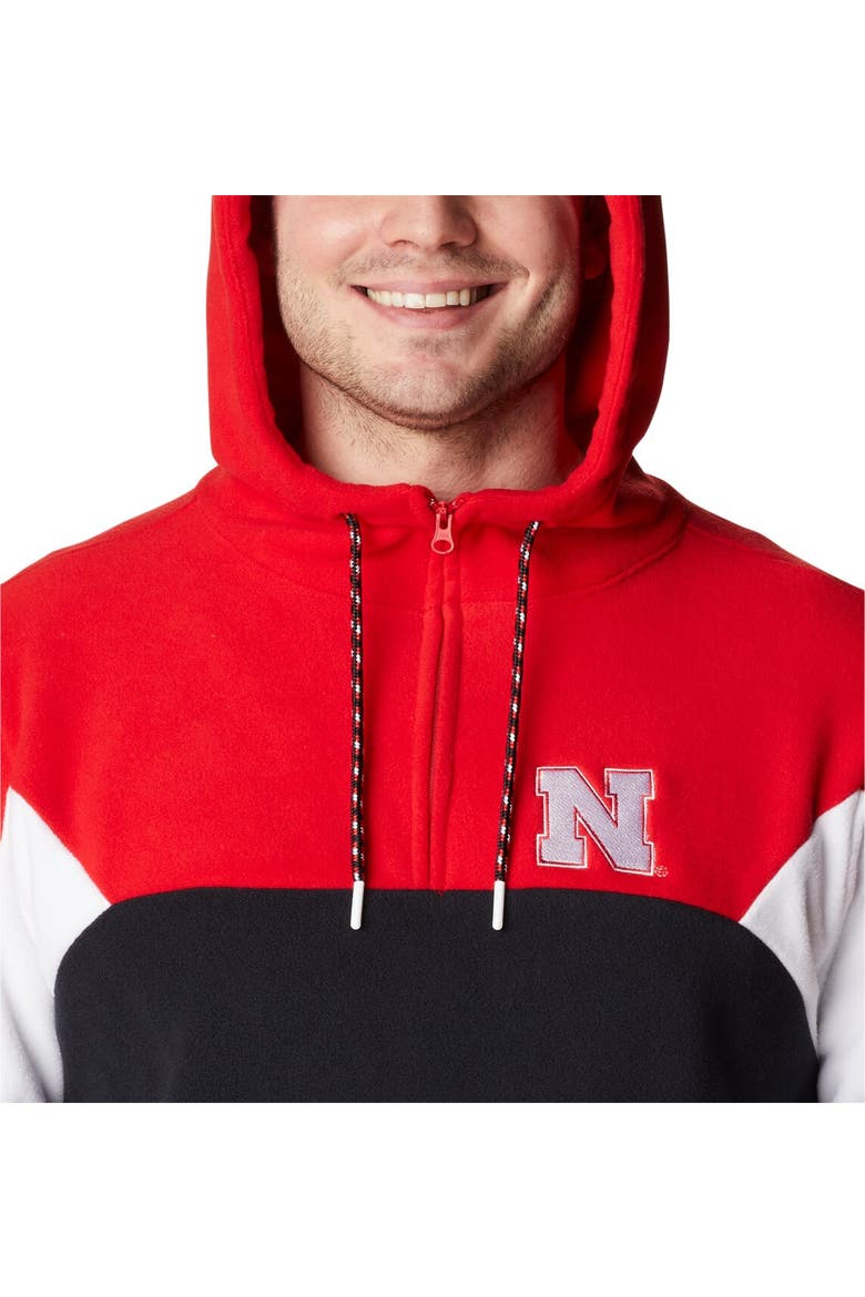Men's Columbia Black Nebraska Huskers Lodge Quarter-Zip Hoodie, Alternate, color, Black